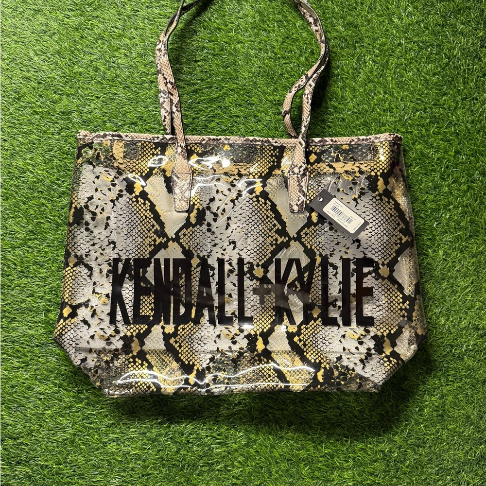 Kendall + Kylie Clear Snake Print Tote Bag NWT